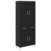 vidaXL Highboard Zwart Eiken 69,5 x 34 x 180 cm Bewerkt hout