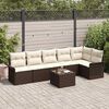 vidaXL Tuin Sofa Set met kussen 7 pcs Bruin poly rattan