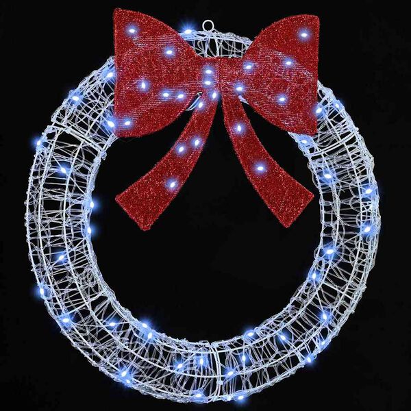 vidaXL Krans met 60 LED Koudwit 76 x 8.5 x 76 cm Acryl