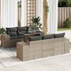 vidaXL 7-delige Loungeset met kussens poly rattan grijs
