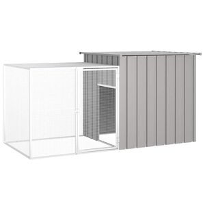 vidaXL Konijnenhok 200x91x100 cm gegalvaniseerd staal grijs