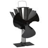 vidaXL Kachelventilator met 3 vinnen zwart