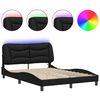 vidaXL Bedframe met LED zonder matras "Hvar" zwart 140x200 cm
