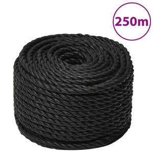 vidaXL Werktouw 12 mm 250 m polypropeen zwart