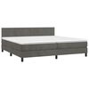 vidaXL Boxspring met matras en LED fluweel donkergrijs 200x200 cm