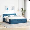 vidaXL Bed poef met matrassen en leds 200x200 cm fluweel donkerblauw