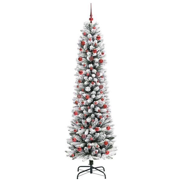 vidaXL Kunstkerstboom met 300 LED Wit 210 cm PVC en Metaal en Plastic
