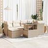 vidaXL 7-delige Loungeset met kussens poly rattan beige