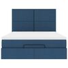 vidaXL Ottoman bed met matras en LED's 140x200cm stof blauw