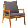 vidaXL Tuinstoel met kussen 2 pcs Olie naturel Massief Acaciahout
