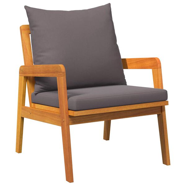 vidaXL Tuinstoel met kussen 2 pcs Olie naturel Massief Acaciahout