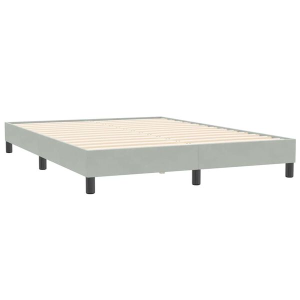 vidaXL Boxspring zonder matras fluweel lichtgrijs 160x210 cm