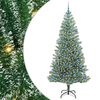 vidaXL Kunstmatige Kerstboom Sneeuw Gevlochten met LED Licht 210 cm