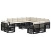 vidaXL Tuinbankenset 14 pcs Zwart en Cream Wit poly rattan