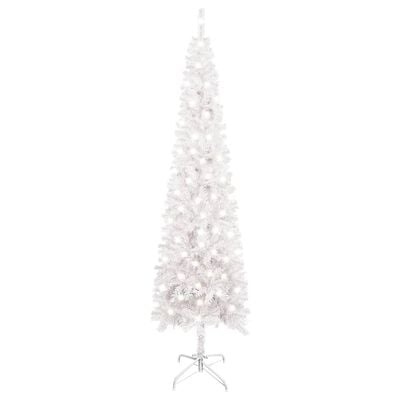 vidaXL Kerstboom met LED smal 210 cm wit