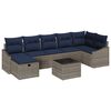 vidaXL Bankstel met kussen 5 pcs poly rattan
