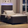 vidaXL Boxspring bed met matras met LED Donkerbruin 120 x 200 cm Stof