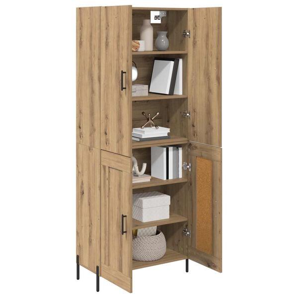 vidaXL Highboard Artisan Eiken 69,5 x 34 x 180 cm Bewerkt hout