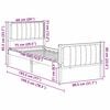 vidaXL Bedframe Bruin en zwart 75 x 190 cm Massief grenenhout