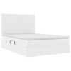 vidaXL Opbergbed met LED met matras Puur Wit 140 x 200 cm Nep Leer