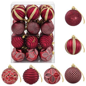 vidaXL Kerstballen set 36 st Wijnrood 6 cm Polystyreen