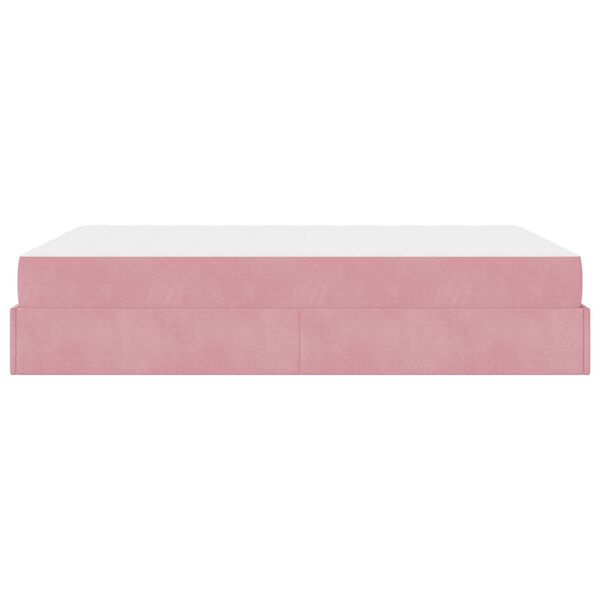 vidaXL Bedframe met matras met matras 2 pcs Roze Fluweel