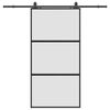 vidaXL Schuifdeur met beslagset 102,5x205 cm gehard glas zwart