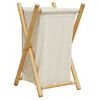 vidaXL Wasmand 41,5x36x63,5 cm bamboe cr&egrave;mewit