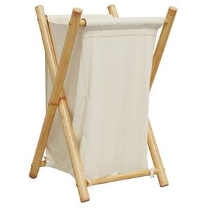vidaXL Wasmand 41,5x36x63,5 cm bamboe cr&egrave;mewit