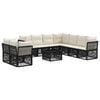 vidaXL Tuinbankenset 10 st Zwart poly rattan