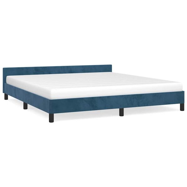 vidaXL Bedframe zonder matras 180x200 cm fluweel donkerblauw
