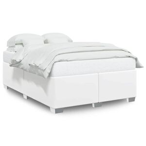 vidaXL Bedframe zonder matras 137x190 cm kunstleer wit