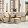 vidaXL Tuin Sofa Set met kussen met opslag 8 pcs Beige en Cr&egrave;me