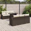 vidaXL Tuin Sofa Set met kussen met opslag 7 pcs Bruin poly rattan