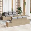 vidaXL Tuinbankenset met kussen 7 pcs Beige poly rattan