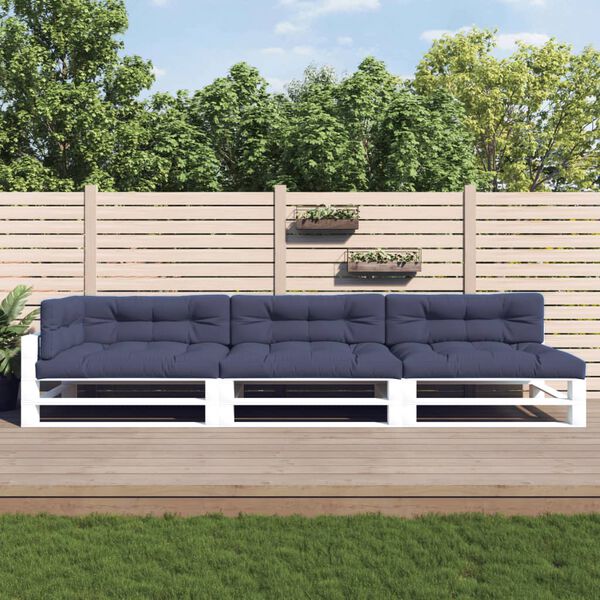 vidaXL Palletkussens 7 st stof marineblauw