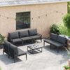vidaXL Tuinbankenset met kussen 7 pcs Zwart Staal