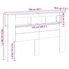 vidaXL LED Hoofdbord Zwart eiken 160 x 18,5 x 103,5 cm Bewerkt hout