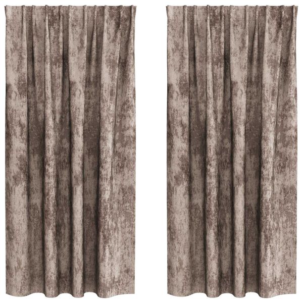 vidaXL Velvet Gordijnen 2 pcs Cappuccino 175 x 140 cm Fluweel