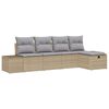 vidaXL Tuinbankenset 5 st Beige poly rattan