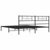 vidaXL Bedframe met hoofdbord metaal zwart 183x213 cm