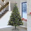 vidaXL Kunstkerstboom met scharnier 300 LEDs Groen 240 cm PVC en PE