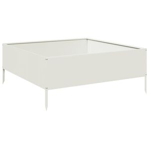 vidaXL Plantenbak verhoogd 100x100x41 cm staal wit