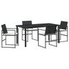vidaXL Tuin eettafelset 5 st Zwart en Cr&egrave;me poly rattan
