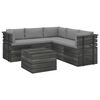 vidaXL 6-delige Loungeset met kussens pallet massief grenenhout