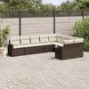 vidaXL 9-delige Loungeset met kussens poly rattan bruin