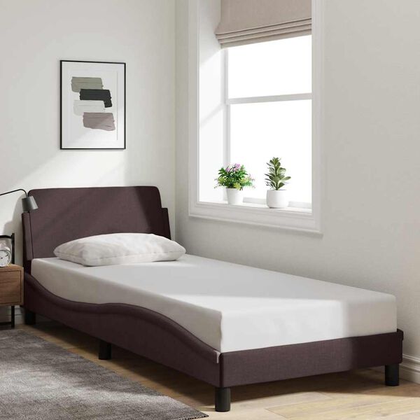 vidaXL Bedframe "Dover" 90x190 cm stof donkerbruin