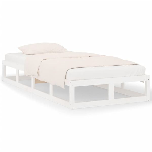 vidaXL Bedframe massief hout wit 100x200 cm