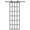 vidaXL Schuifdeur met beslagset 76x205 cm ESG glas zwart