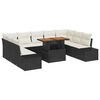 vidaXL Tuin Sofa Set met opslag 10 pcs Zwart Poly riet
